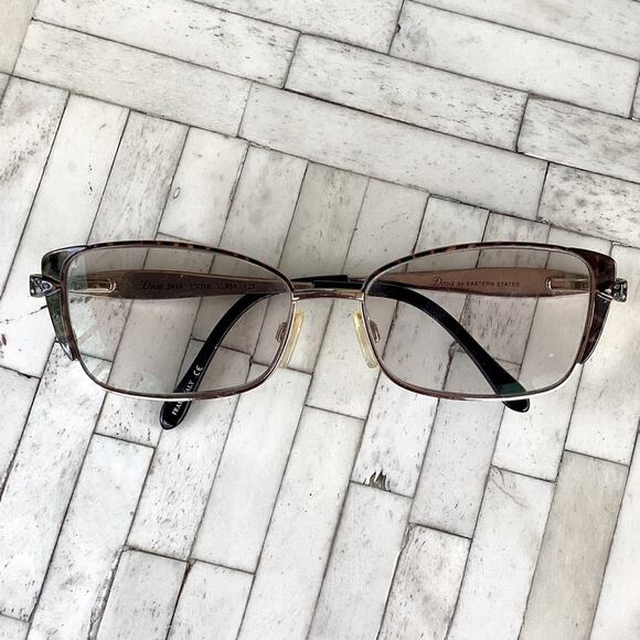 Diva by Eastern States Eyeglasses Frame 5453 Brown Gold Crystal Frames - Picture 1 of 9